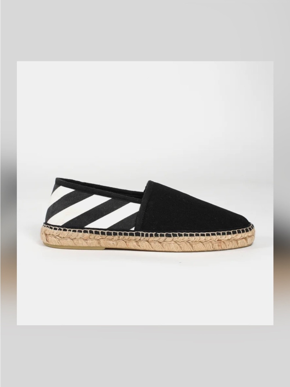 OFF-WHITE Black & White Striped Espadrille Women’s Size 37 New Never Worn No Box